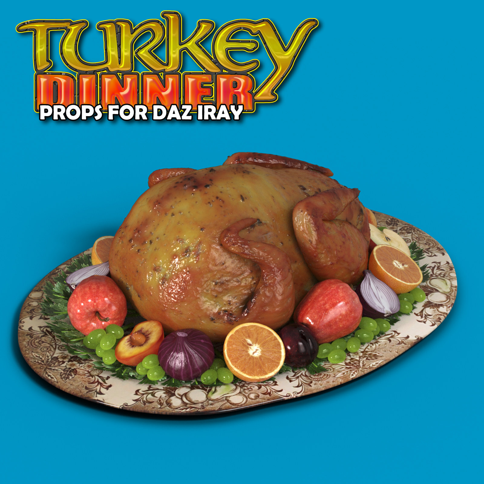 Exnem Turkey Dinner Props for Daz Studio Iray by N/A