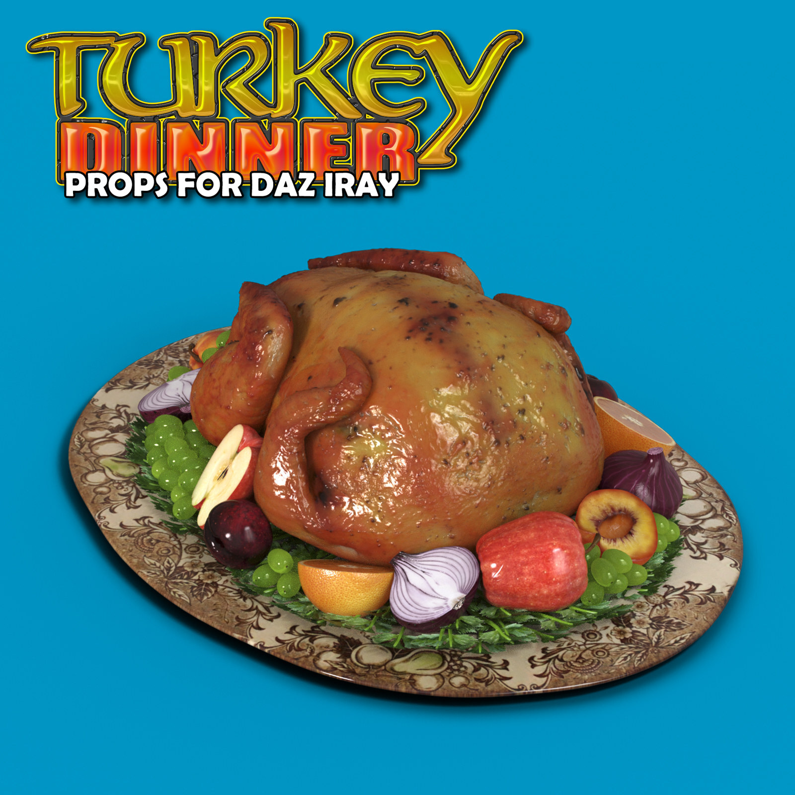 Exnem Turkey Dinner Props for Daz Studio Iray by N/A