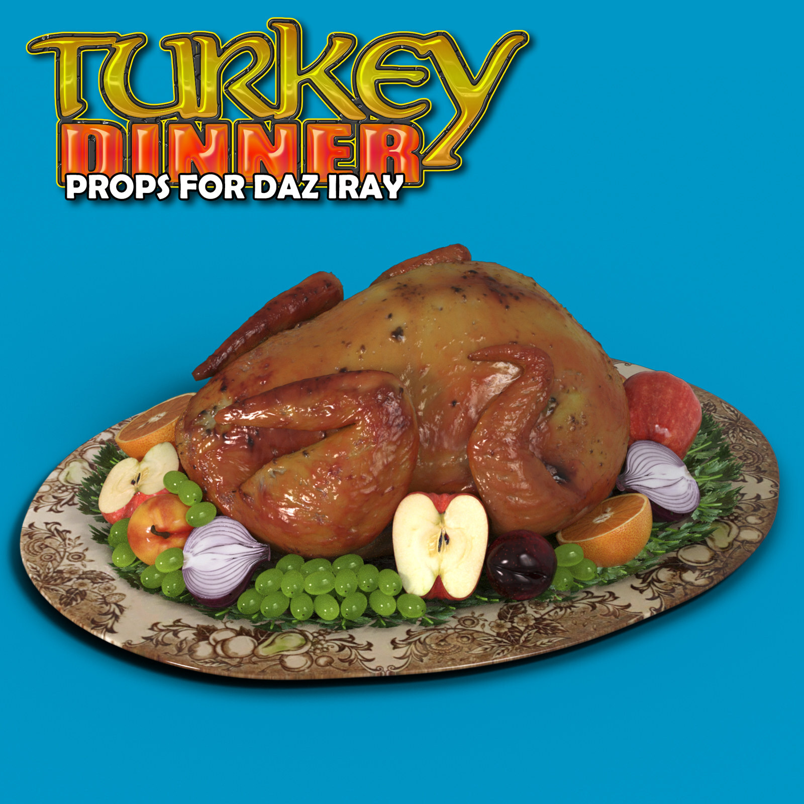 Exnem Turkey Dinner Props for Daz Studio Iray by N/A
