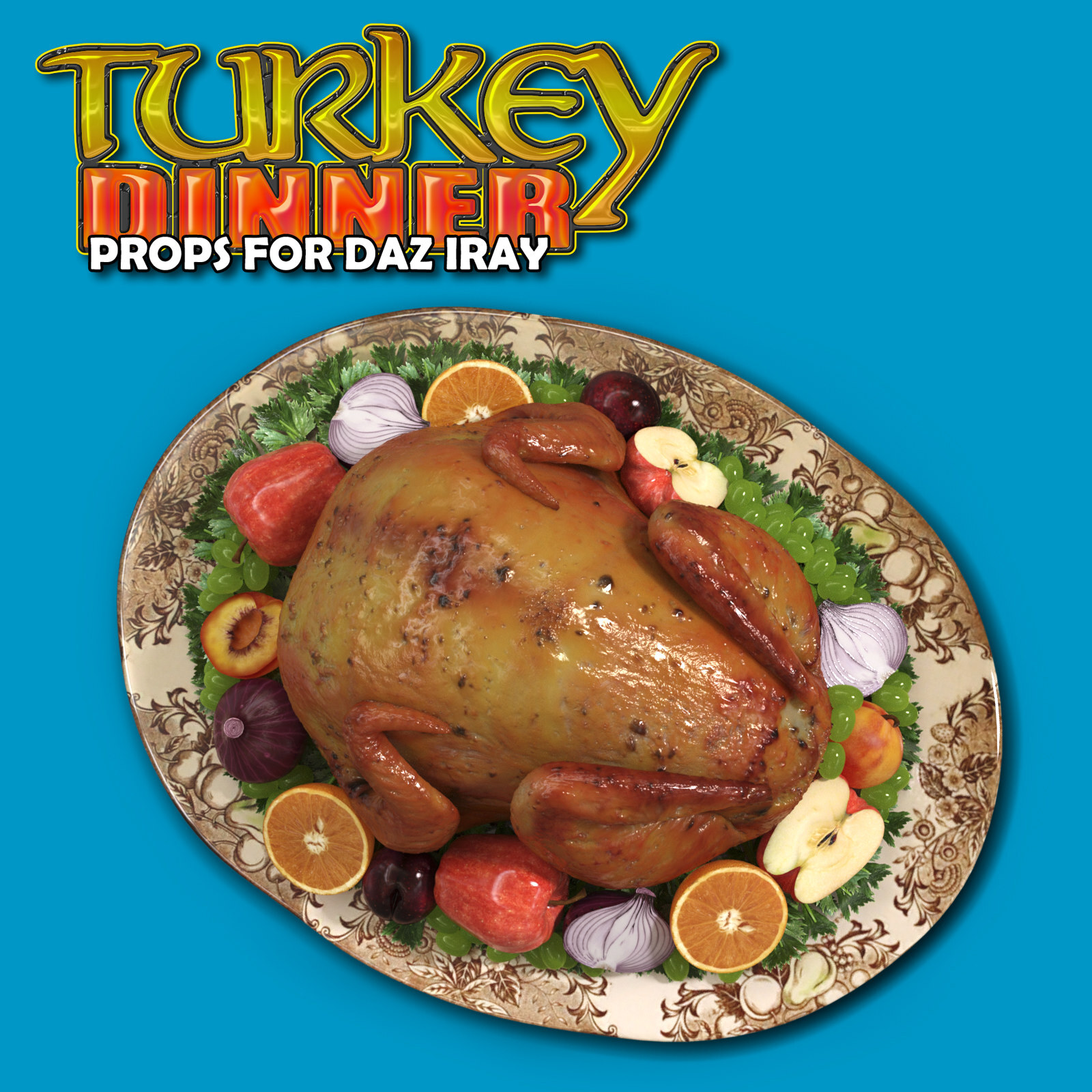 Exnem Turkey Dinner Props for Daz Studio Iray by N/A