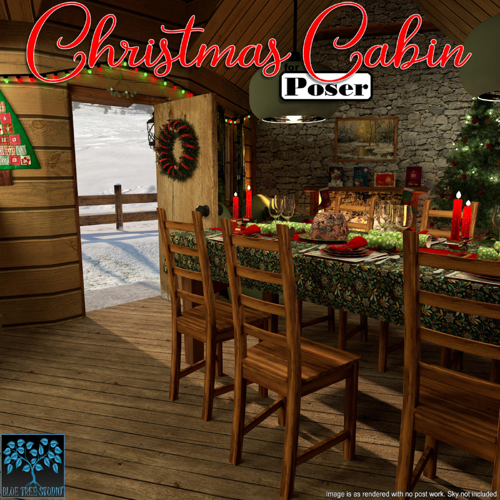 Christmas Cabin for Poser by N/A