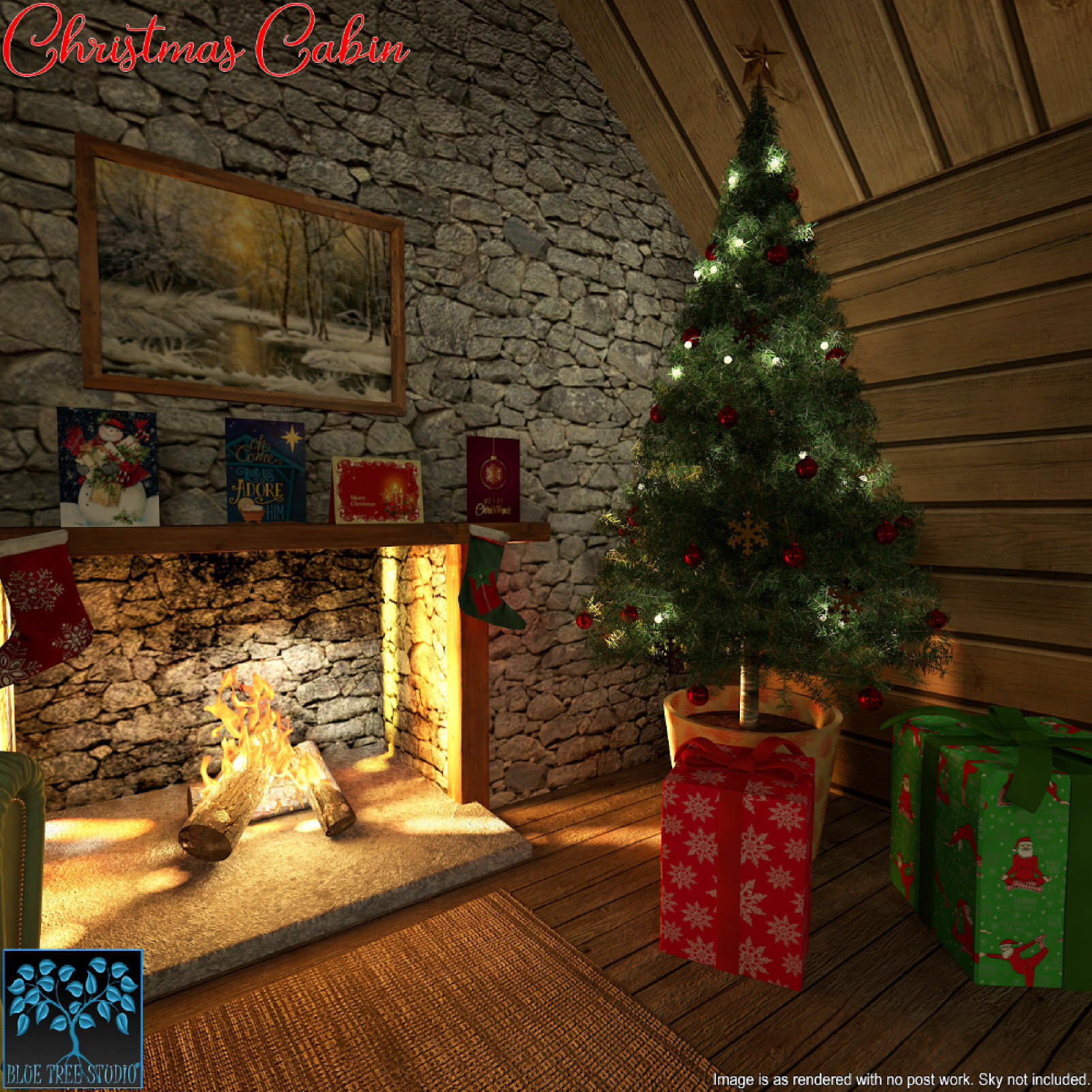 Christmas Cabin for Poser by N/A
