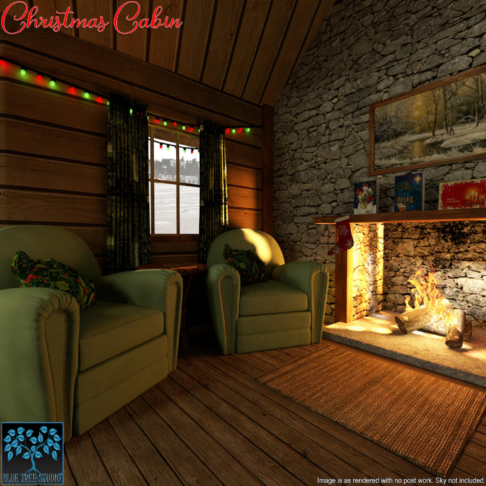Christmas Cabin for Poser by N/A