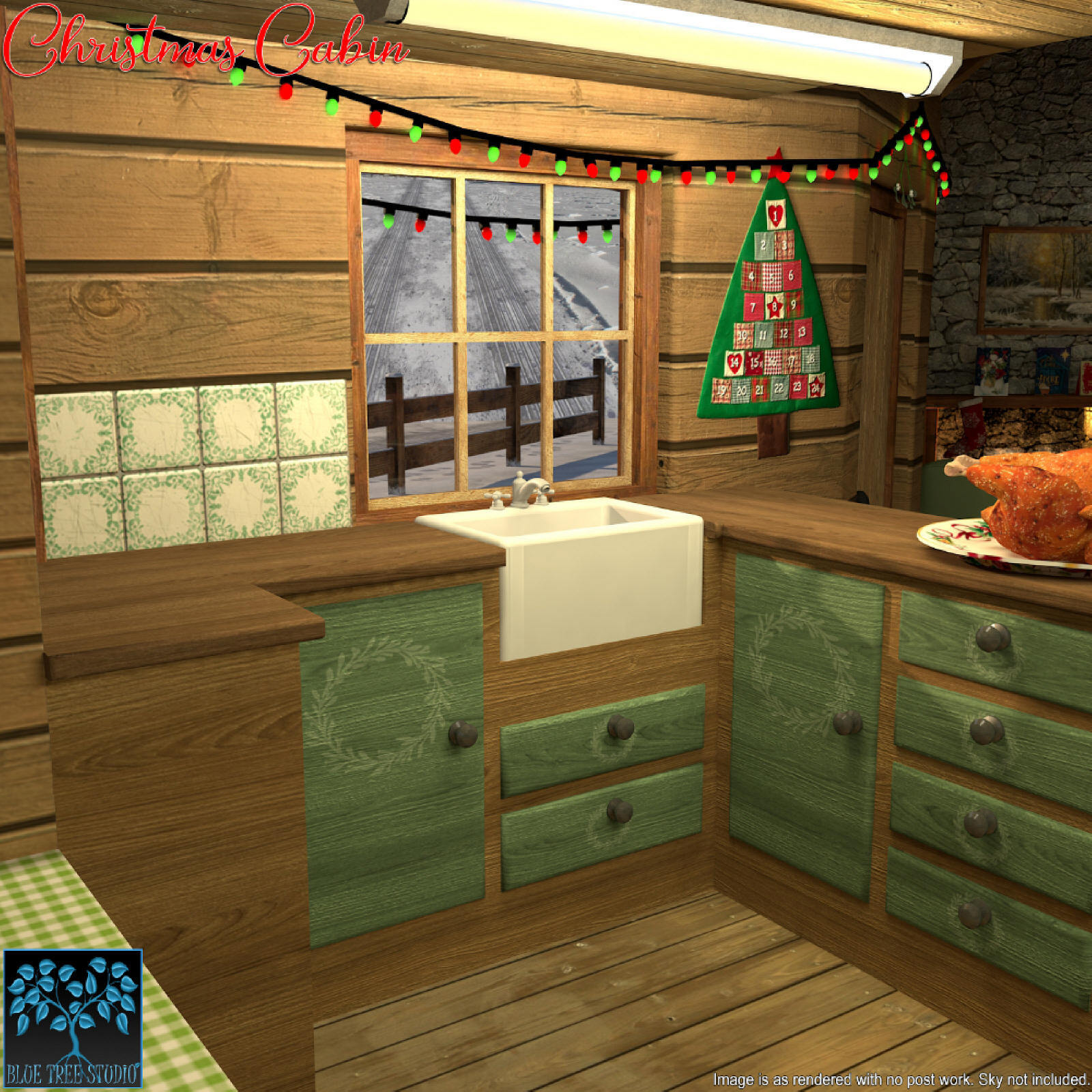 Christmas Cabin for Poser by N/A