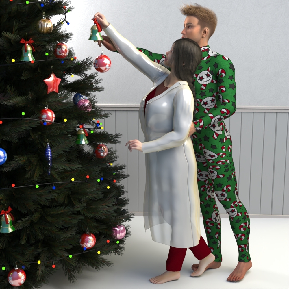 Christmas Pajamas for La Femme and L'Homme by N/A