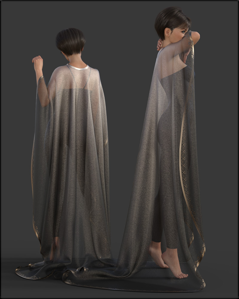 Faxhion - dForce Long Train Cape by N/A