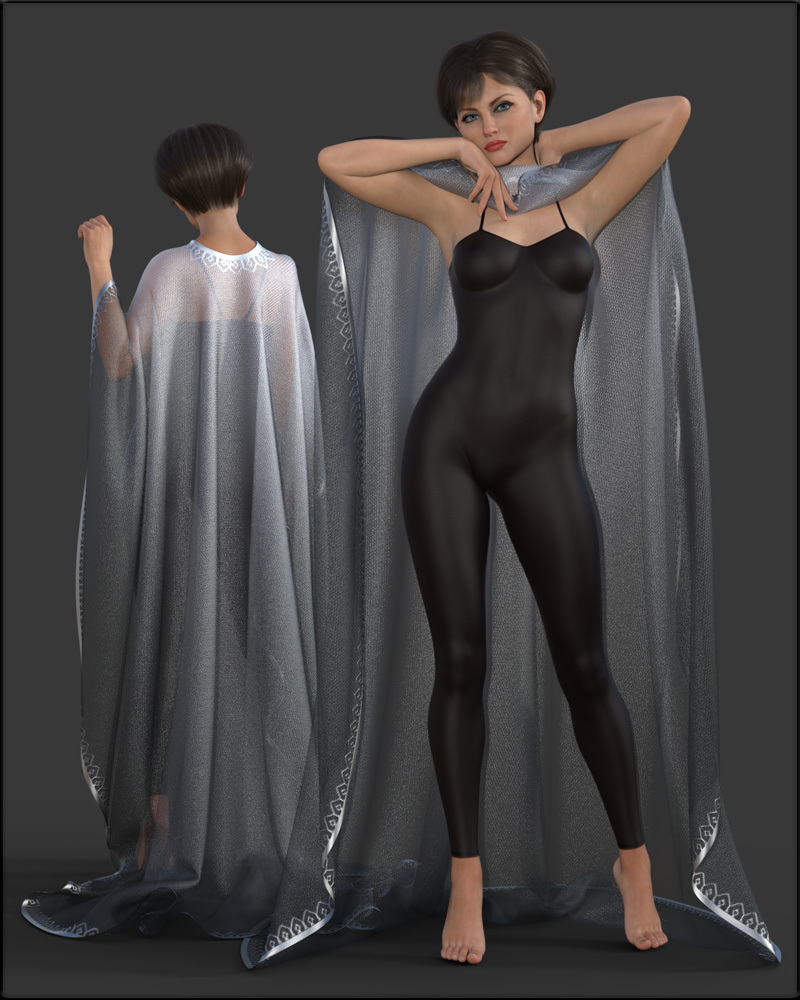 Faxhion - dForce Long Train Cape by N/A