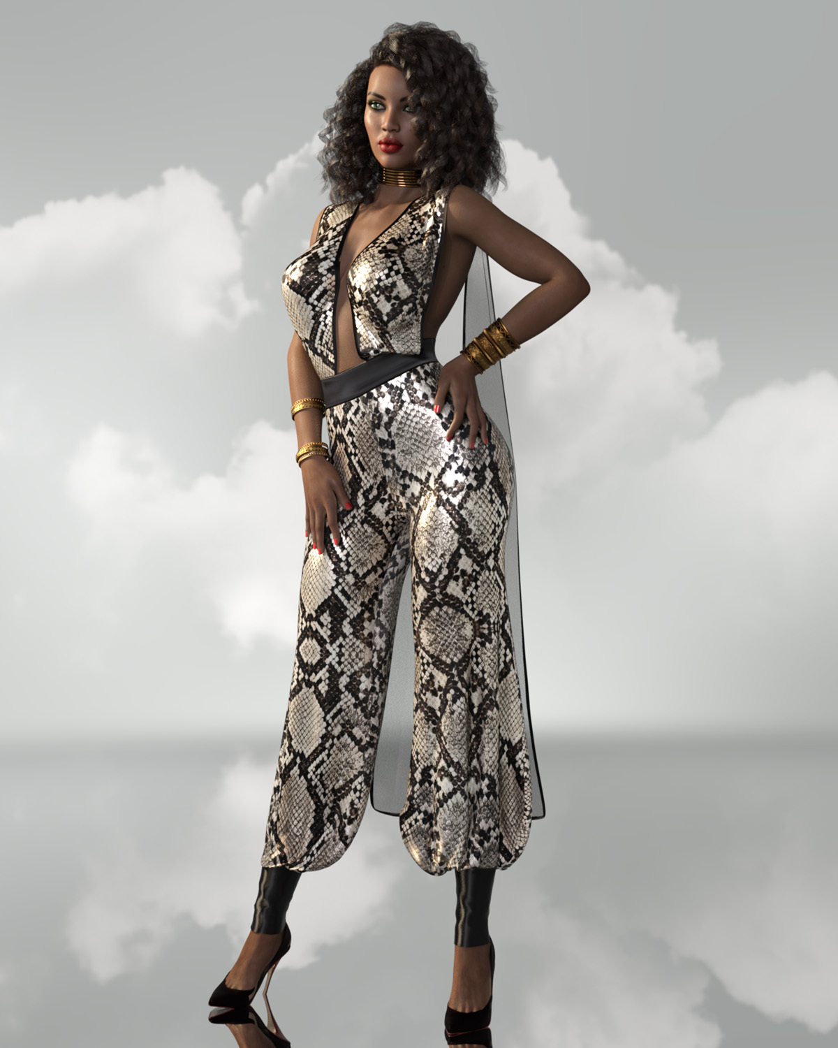 Slither dForce Pantsuit for Genesis 8 Females by N/A
