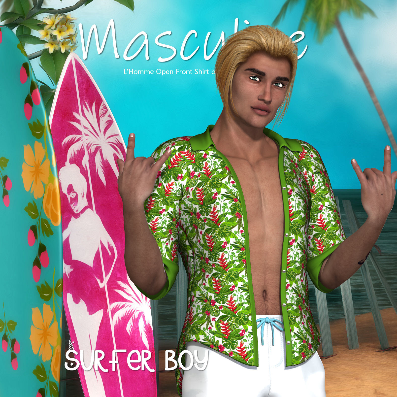 DA-Masculine for L'Homme Open Front Shirt by N/A