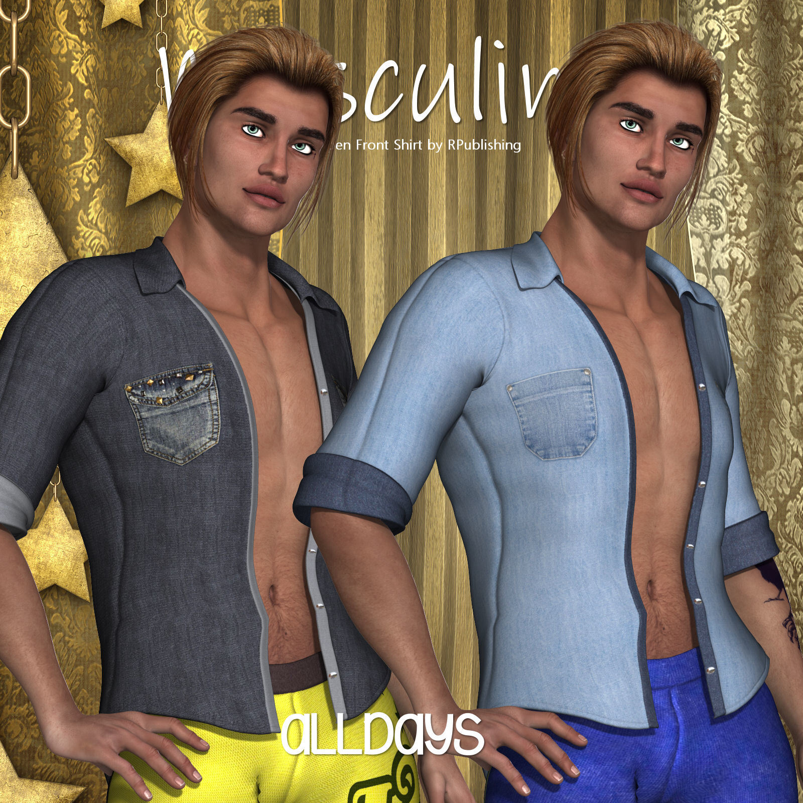DA-Masculine for L'Homme Open Front Shirt by N/A