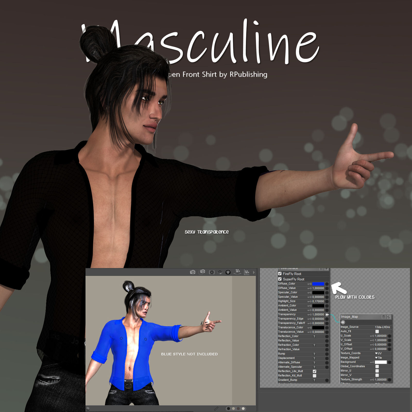 DA-Masculine for L'Homme Open Front Shirt by N/A
