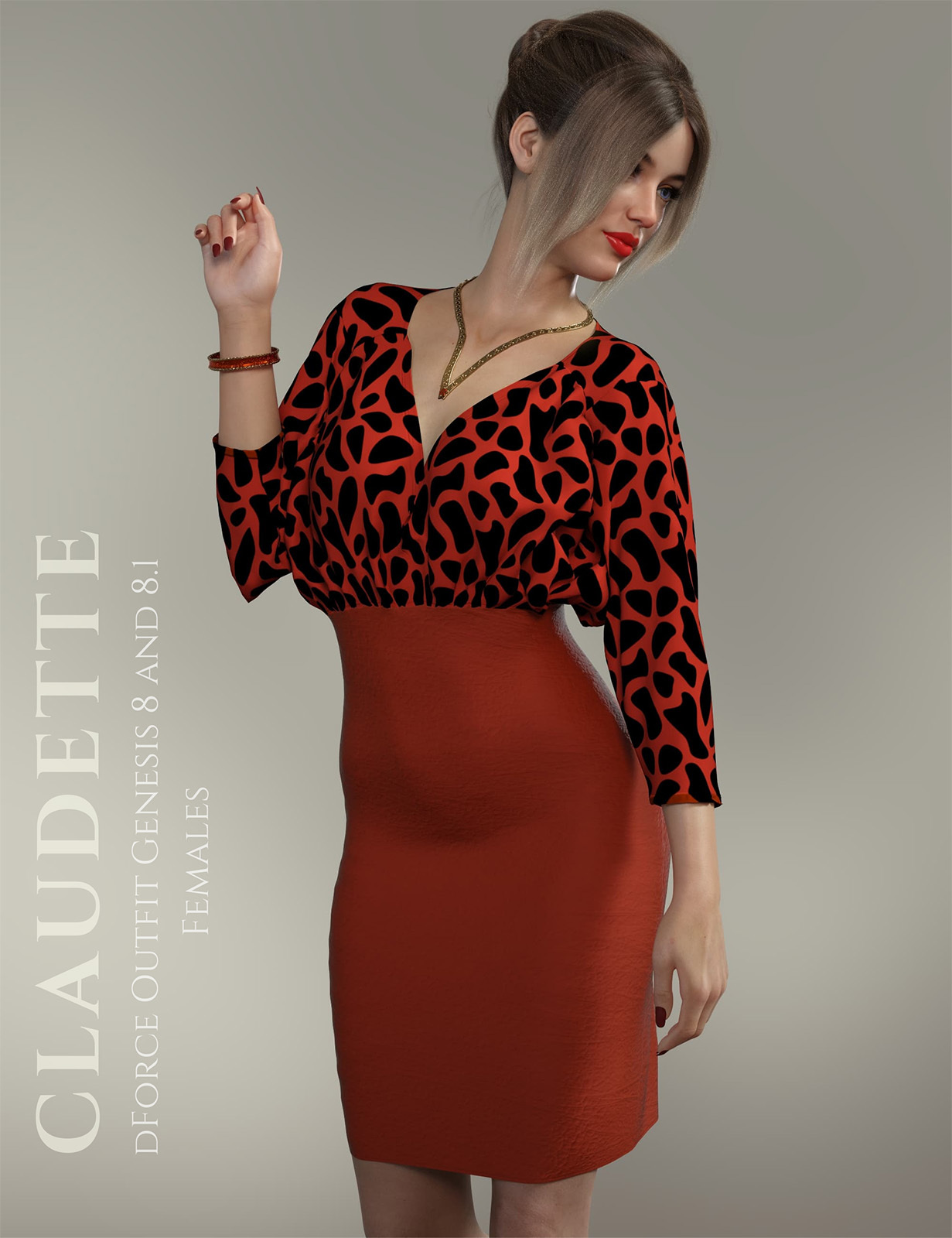 dForce Claudette Outfit for Genesis 8 & 8.1 Females by N/A