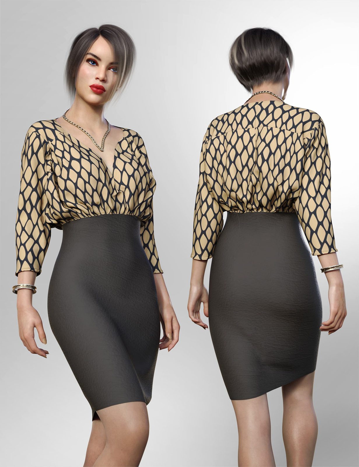 dForce Claudette Outfit for Genesis 8 & 8.1 Females by N/A