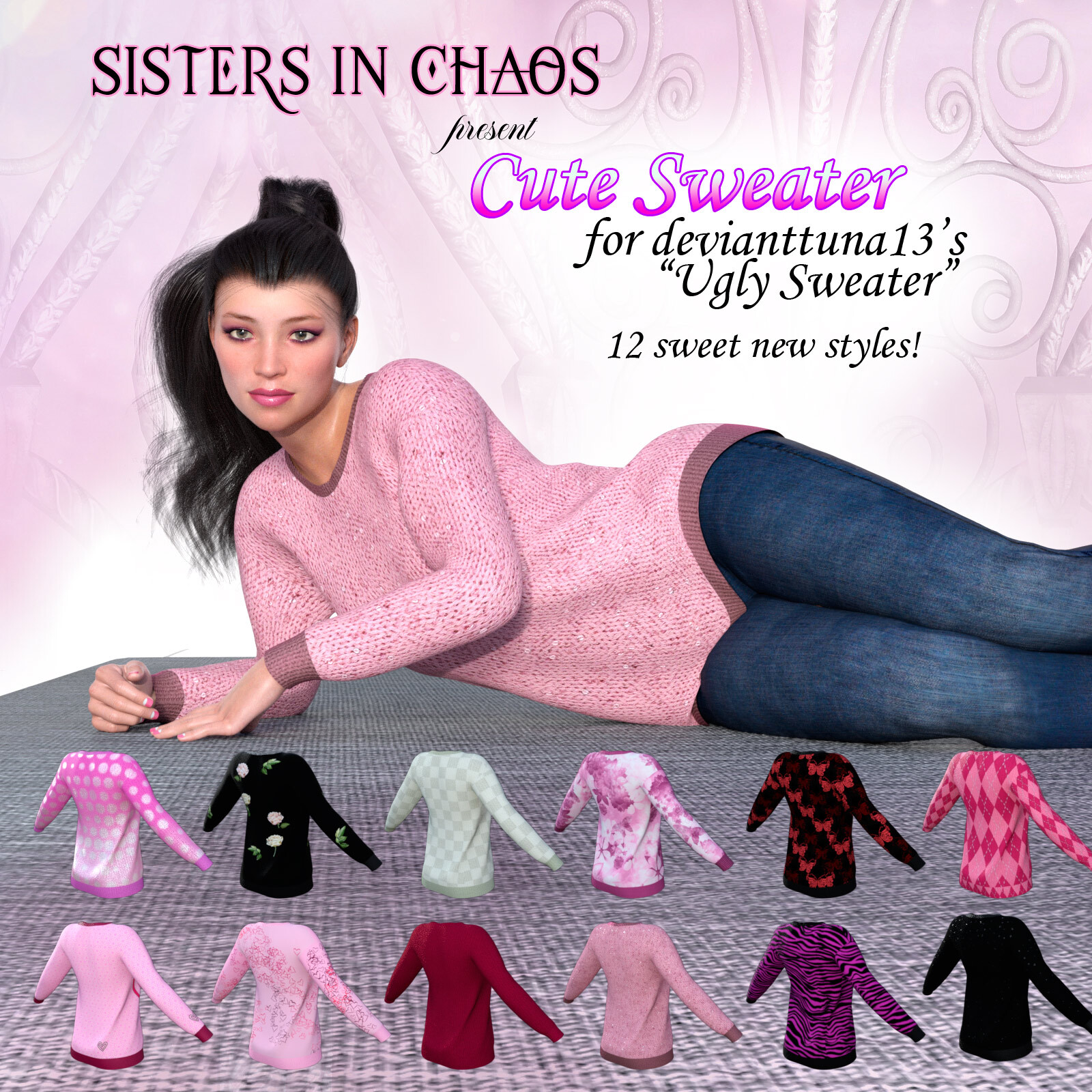 Cute Sweater for the Genesis 8 Female Ugly Sweater by N/A