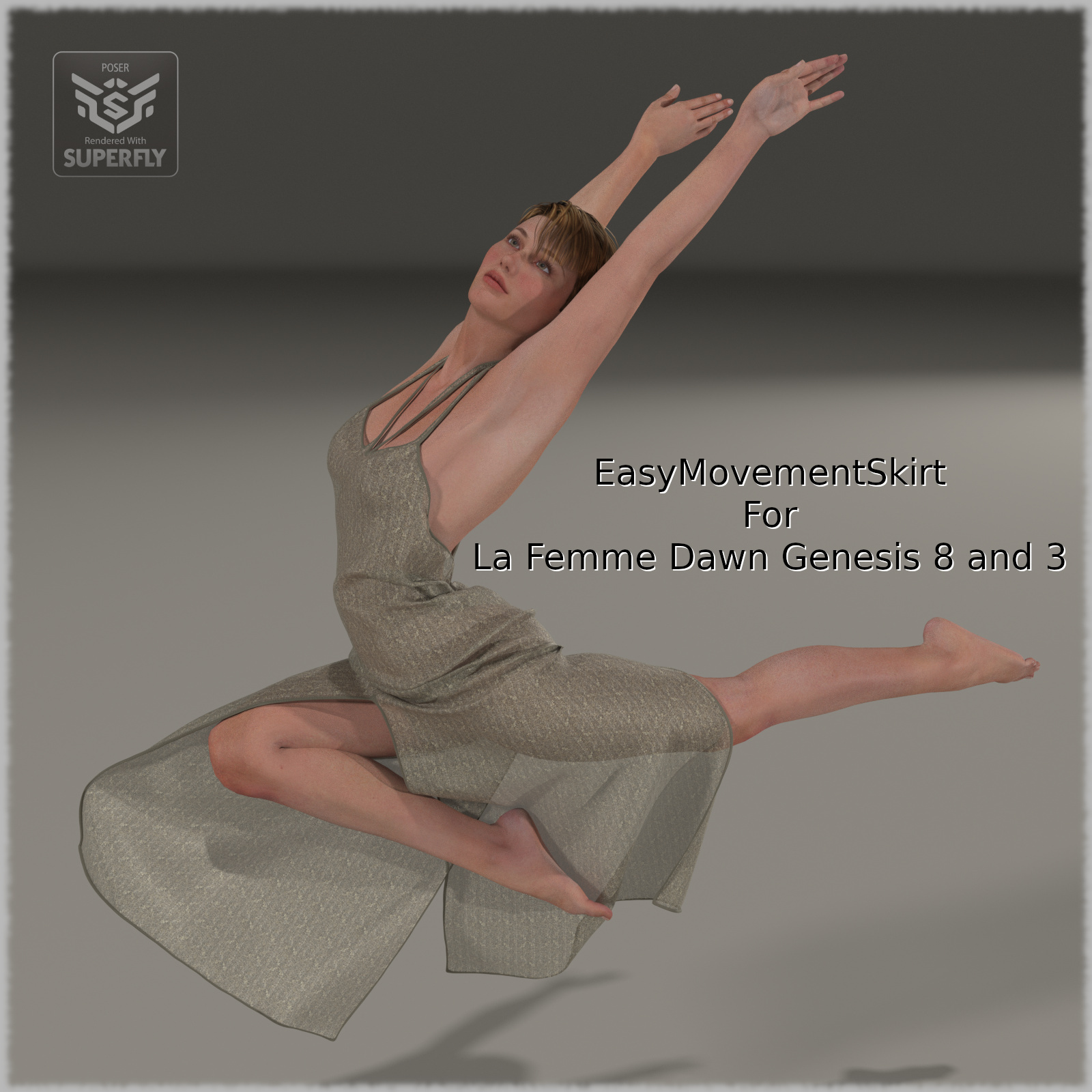 EasyMovementSkirt dForce and Dynamic clothing Poser and DazStudio by N/A