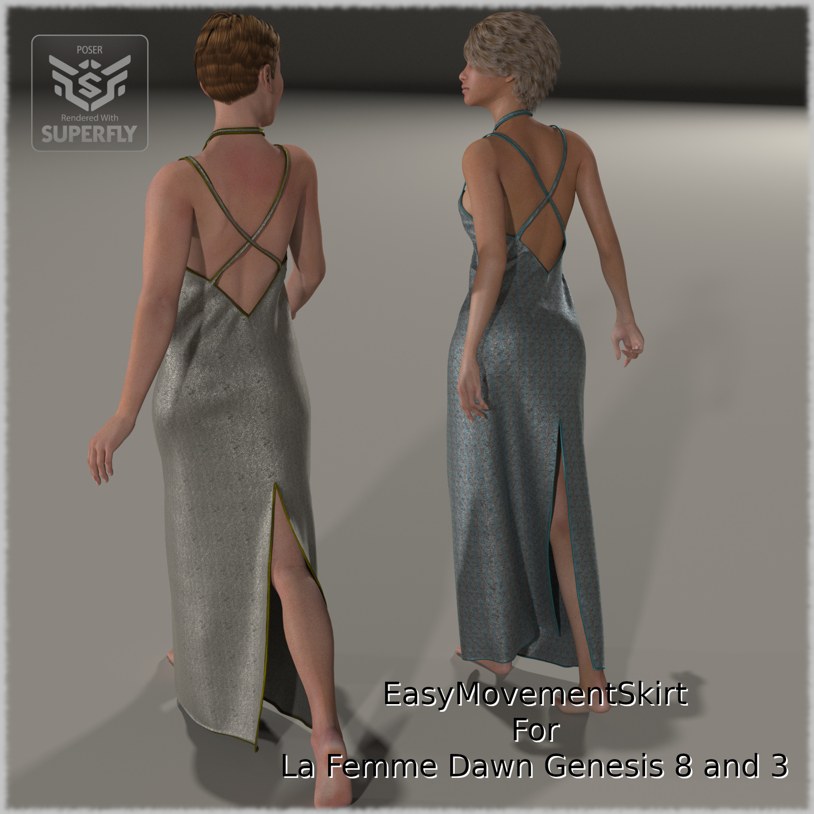 EasyMovementSkirt dForce and Dynamic clothing Poser and DazStudio by N/A