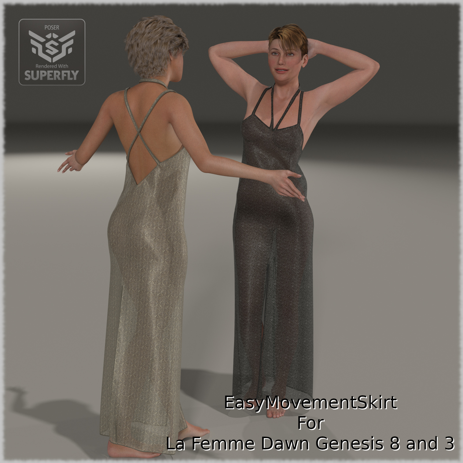 EasyMovementSkirt dForce and Dynamic clothing Poser and DazStudio by N/A