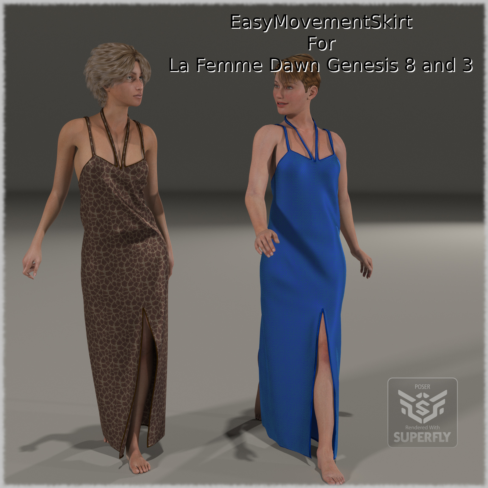 EasyMovementSkirt dForce and Dynamic clothing Poser and DazStudio by N/A