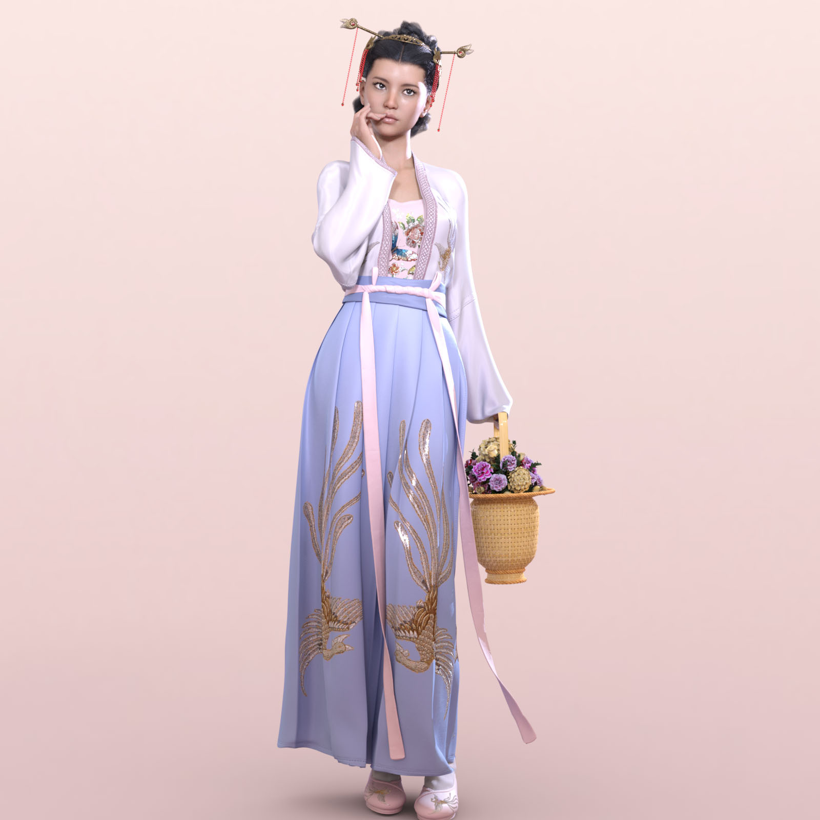 Pretty Textures for dForce SongDynasty FemaleSuit for G8F by N/A