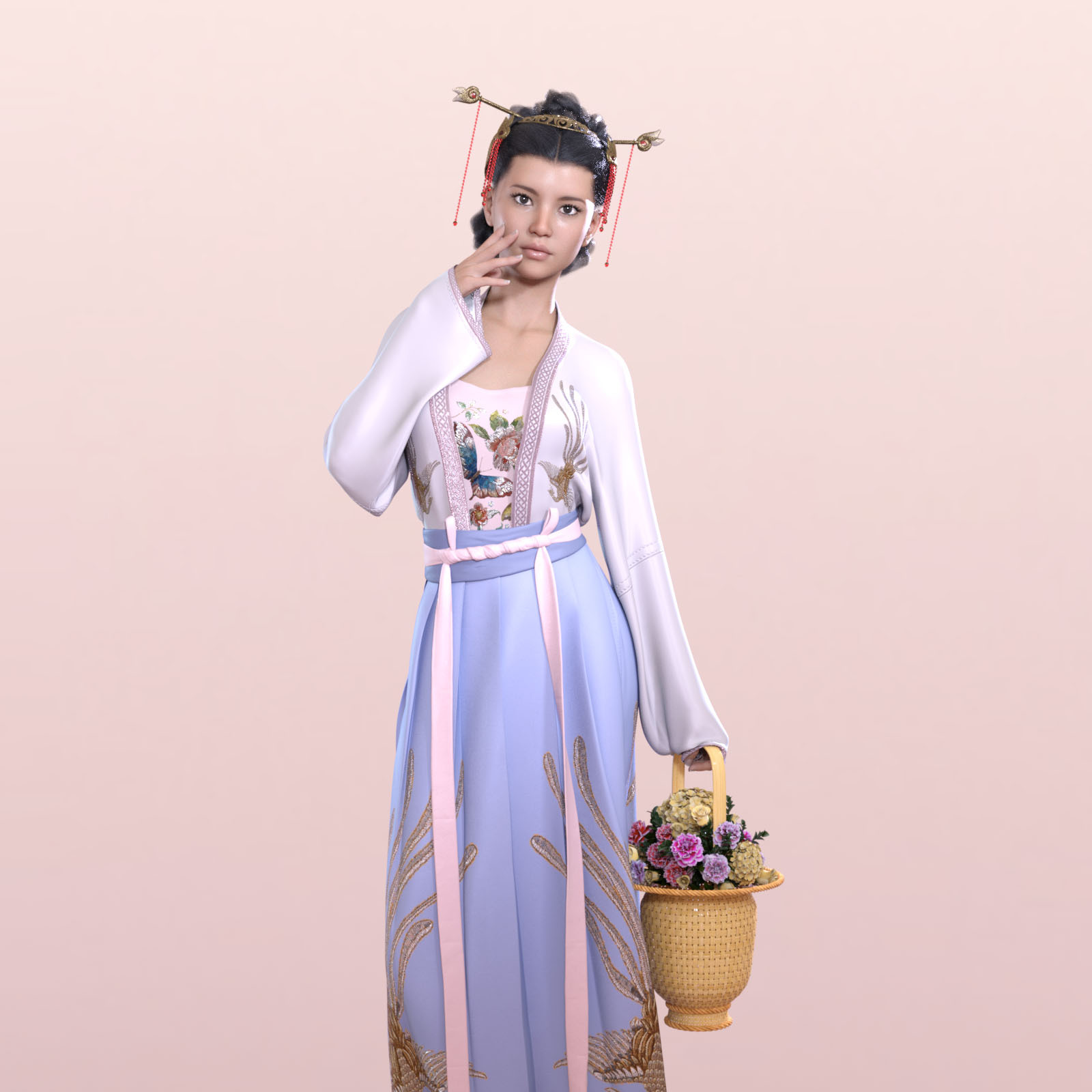 Pretty Textures for dForce SongDynasty FemaleSuit for G8F by N/A