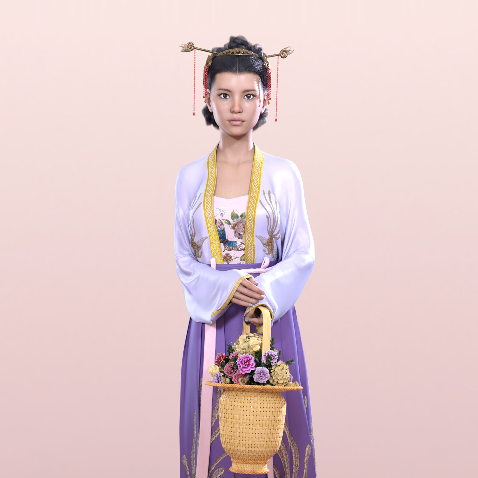 Pretty Textures for dForce SongDynasty FemaleSuit for G8F by N/A