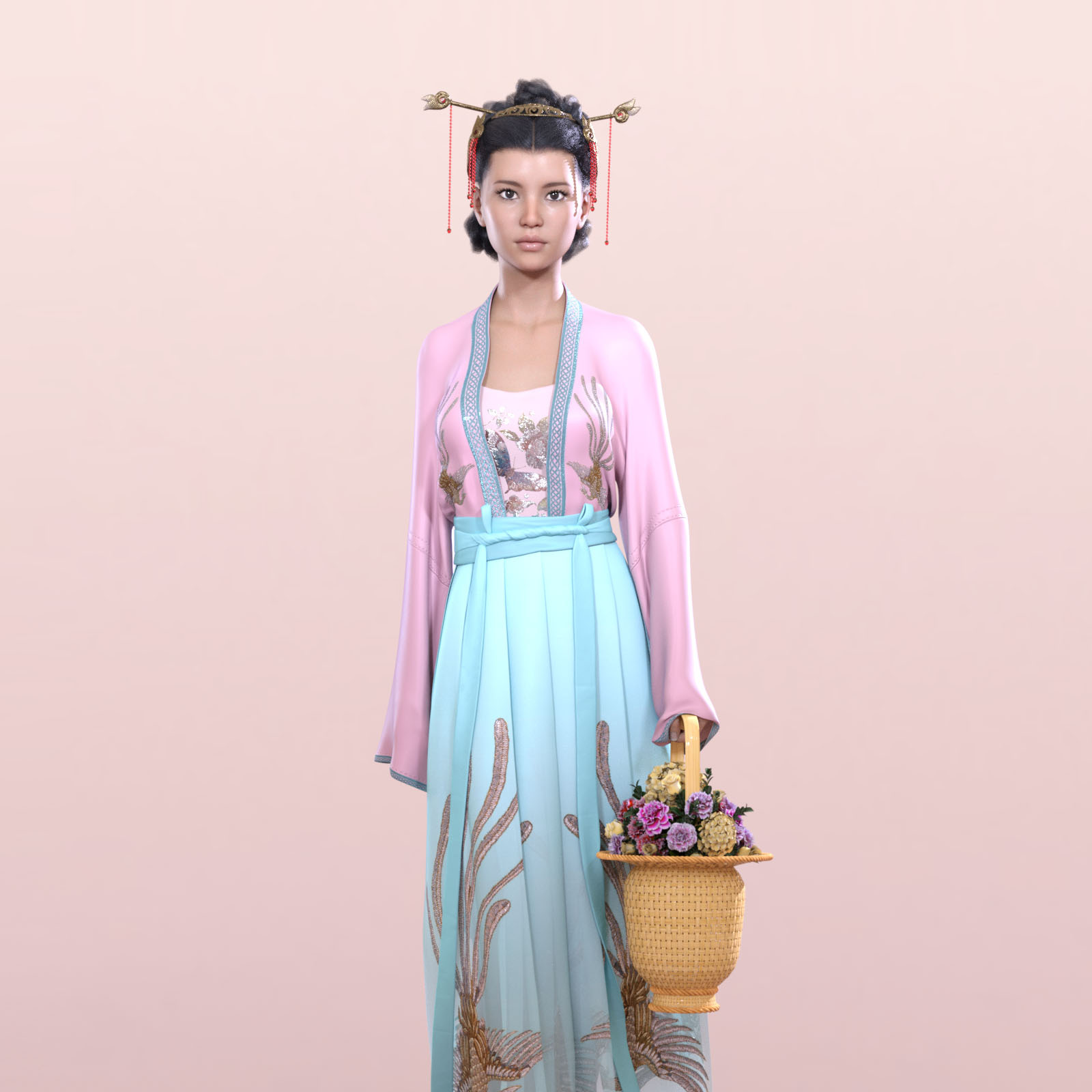 Pretty Textures for dForce SongDynasty FemaleSuit for G8F by N/A