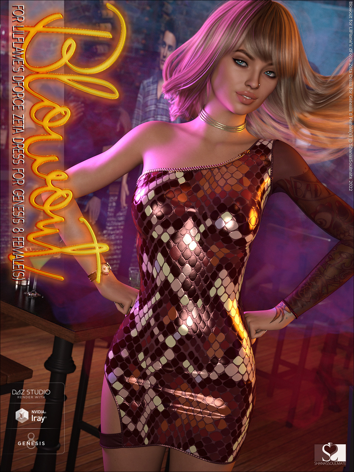 Blowout for dForce Zeta Dress for Genesis 8 Females by N/A