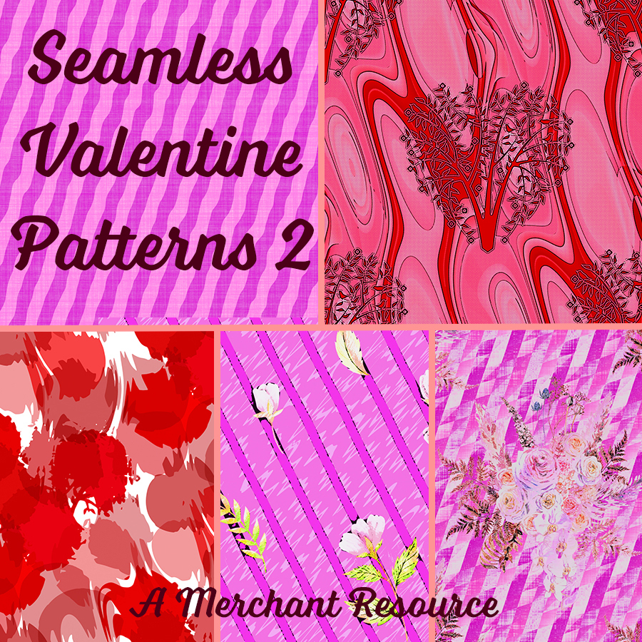 Seamless Valentine Patterns 2 by N/A