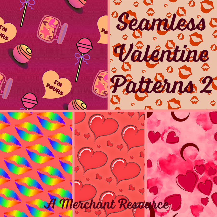 Seamless Valentine Patterns 2 by N/A