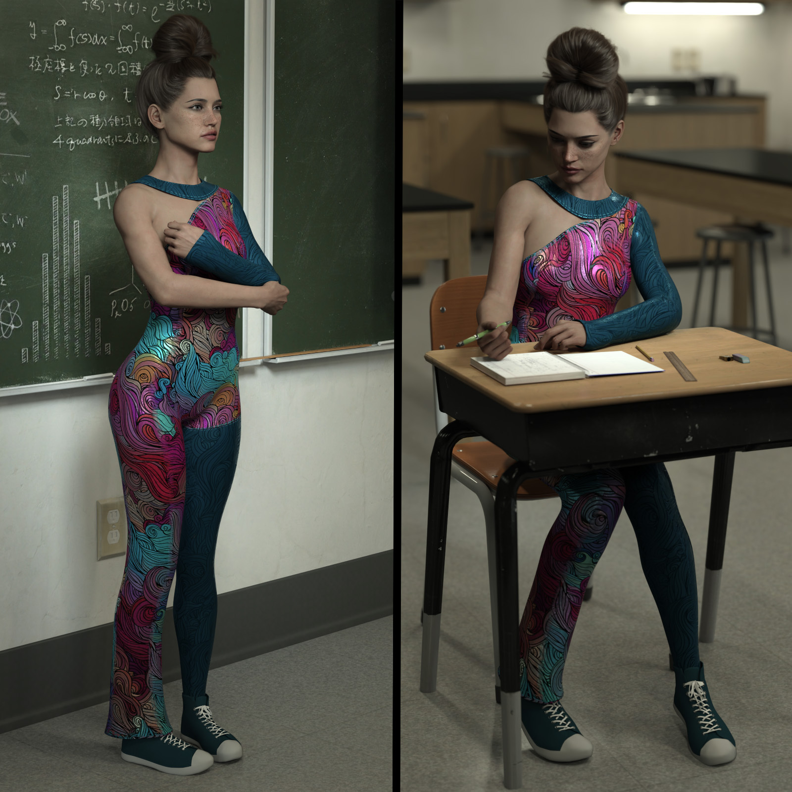 S-Gru School Poses and animations by N/A