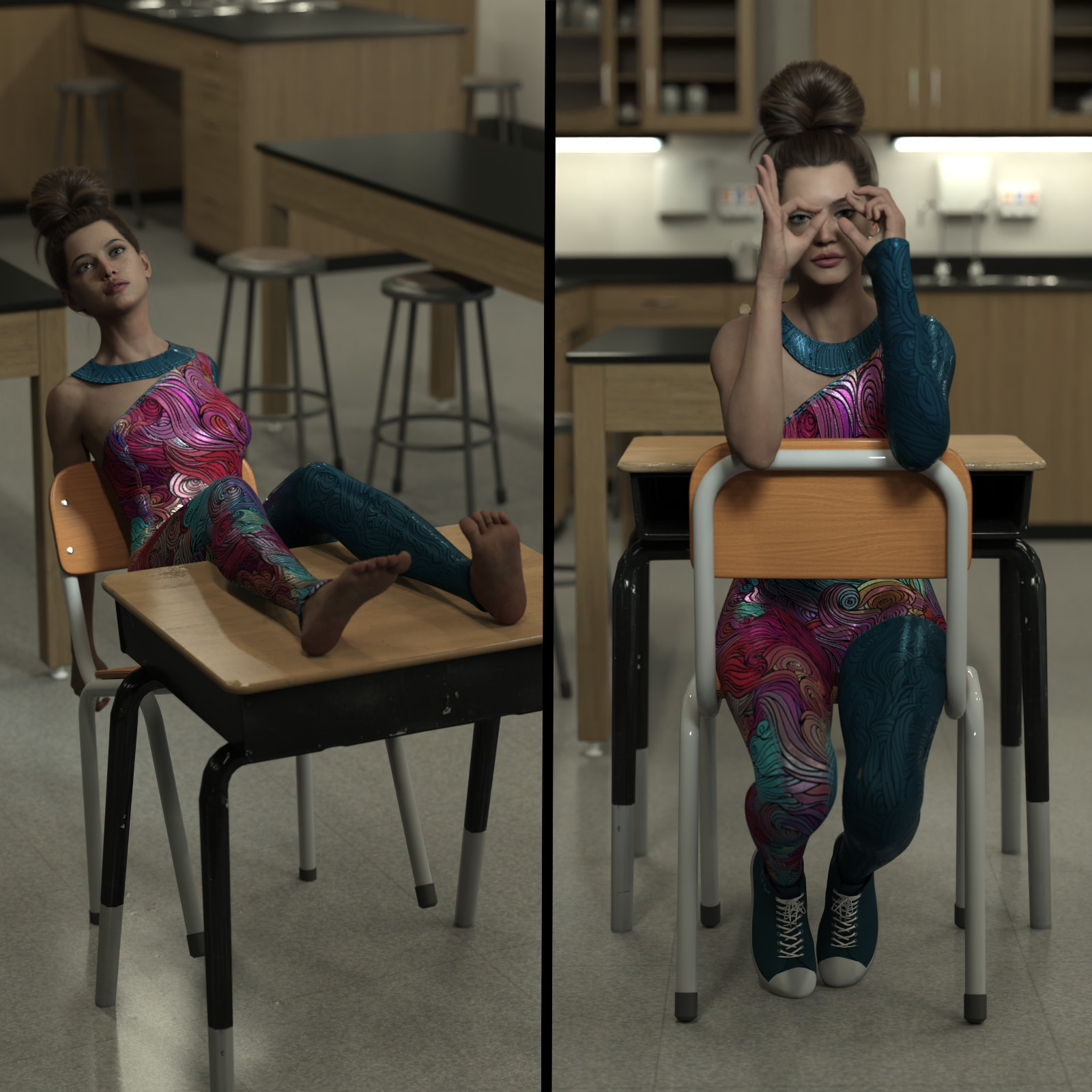 S-Gru School Poses and animations by N/A