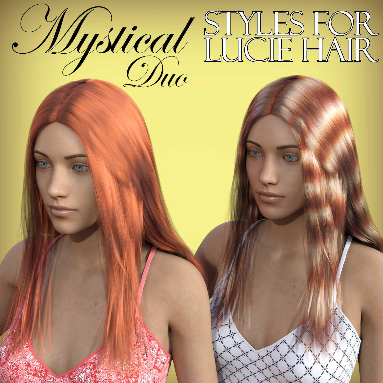 MYSTICAL DUO Hair Color Styles for Lucie Hair G8F in Daz Studio by N/A