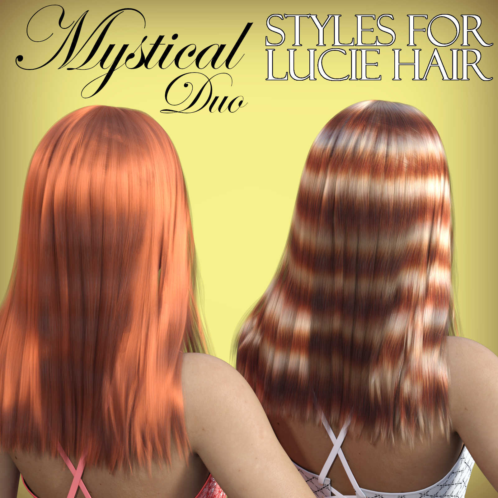 MYSTICAL DUO Hair Color Styles for Lucie Hair G8F in Daz Studio by N/A