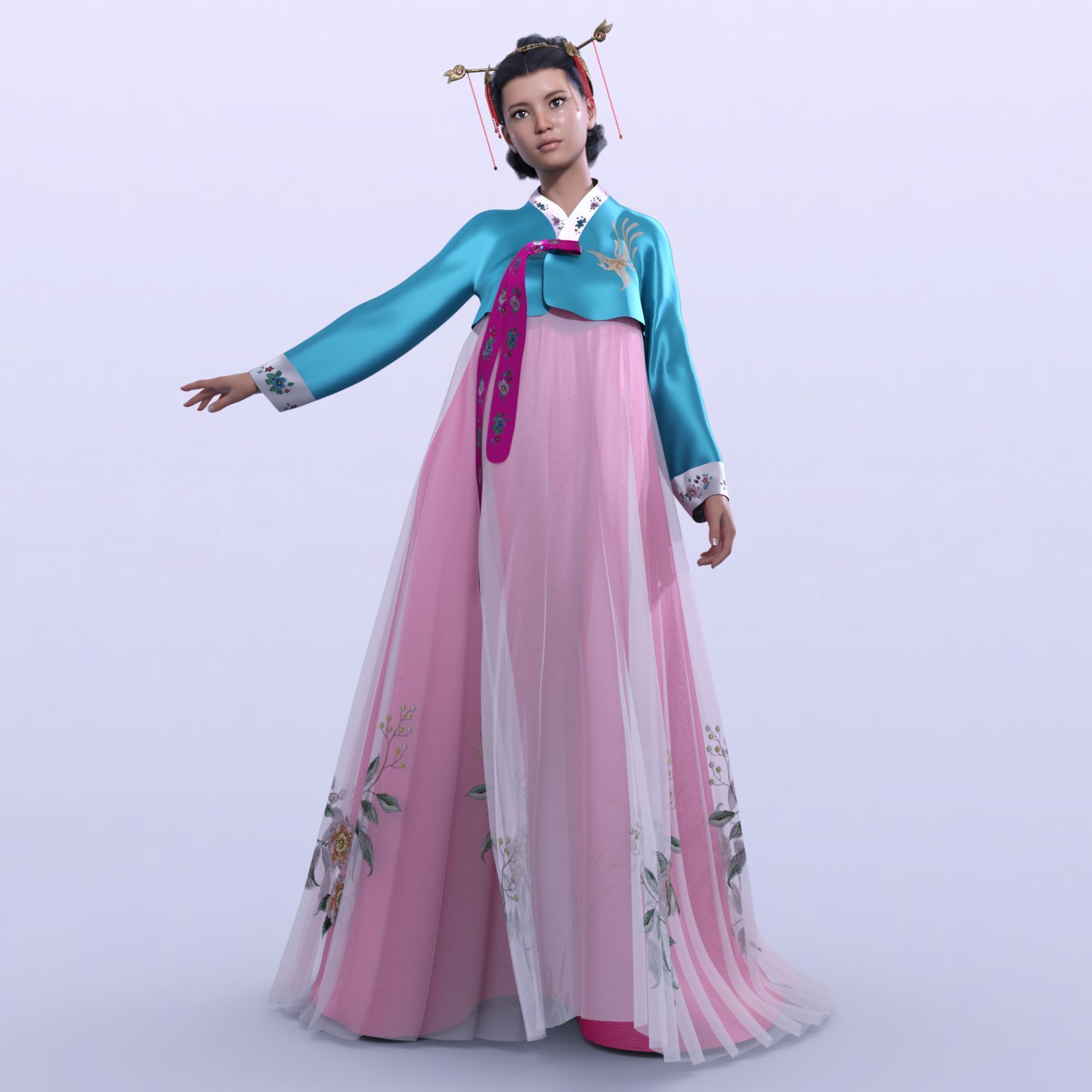 Pretty Textures for dForce Hanbok for G8F and G8.1F by N/A