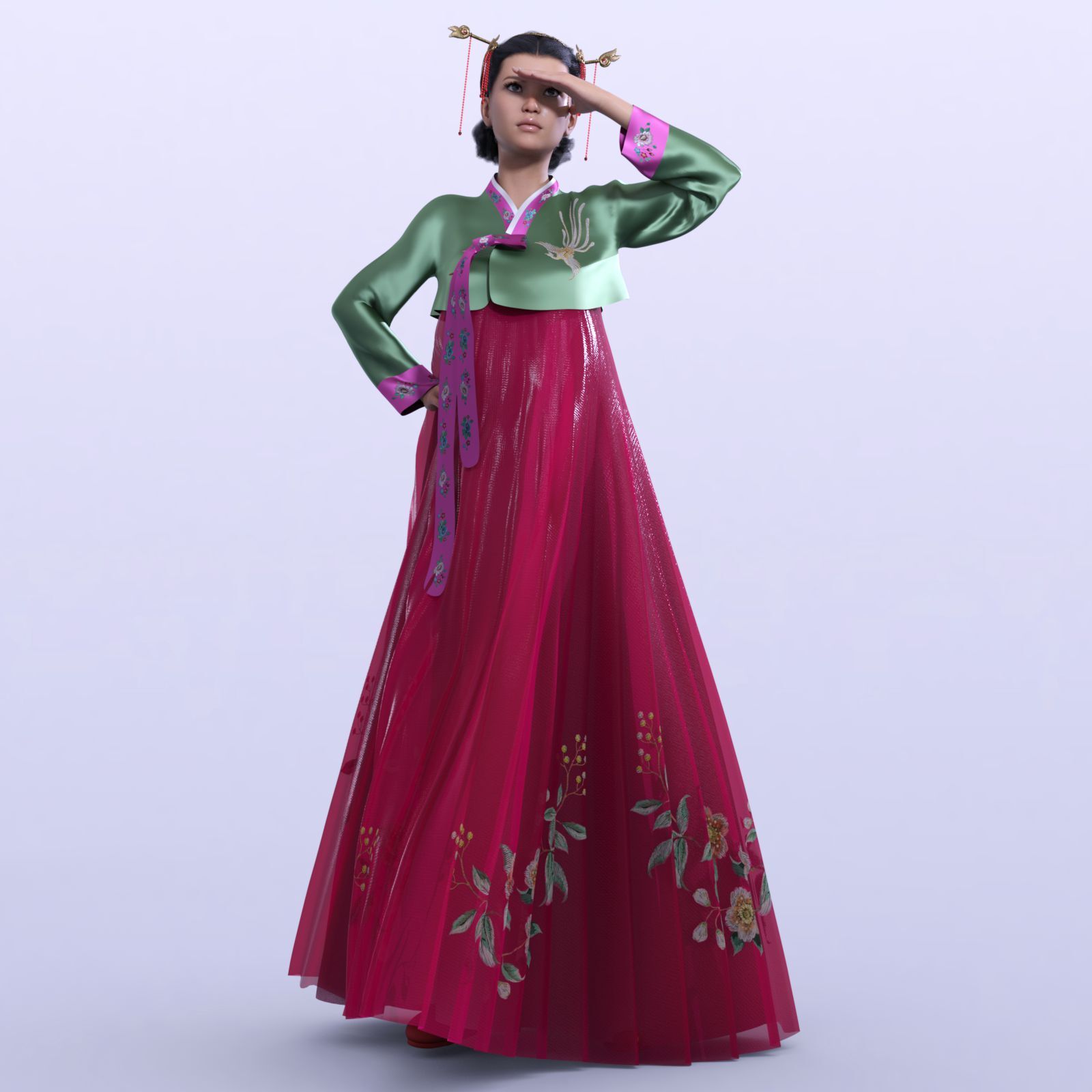 Pretty Textures for dForce Hanbok for G8F and G8.1F by N/A