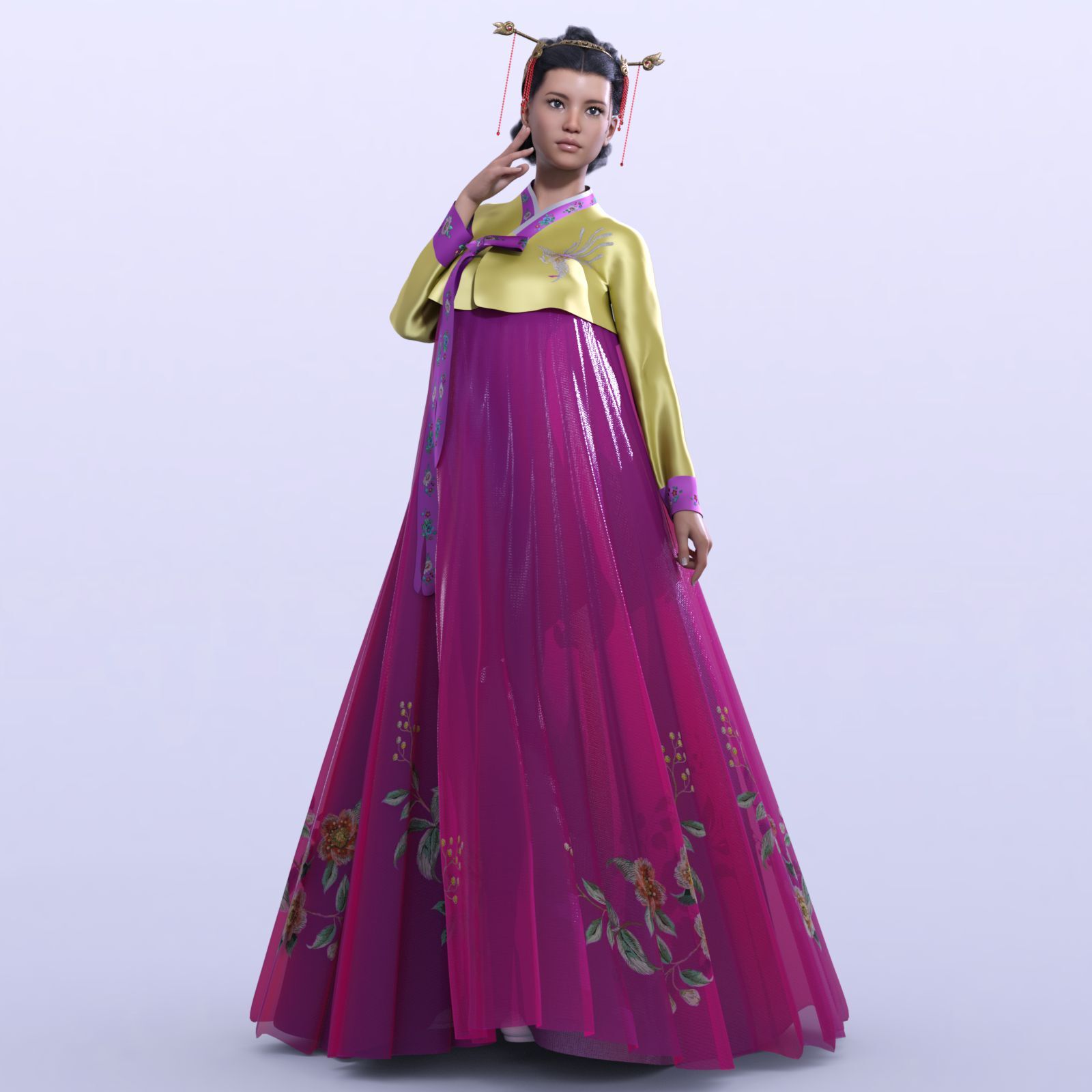 Pretty Textures for dForce Hanbok for G8F and G8.1F by N/A