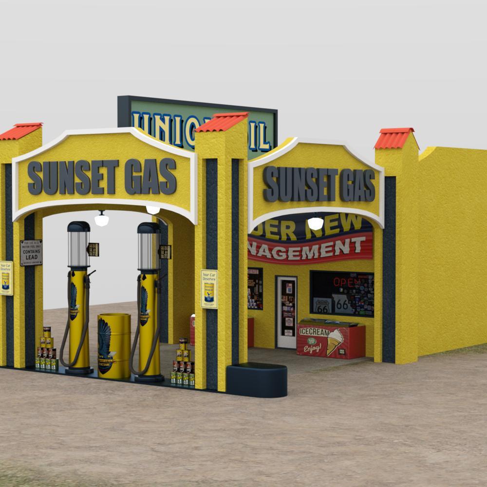 Historic Gas Station for DAZ Studio by N/A