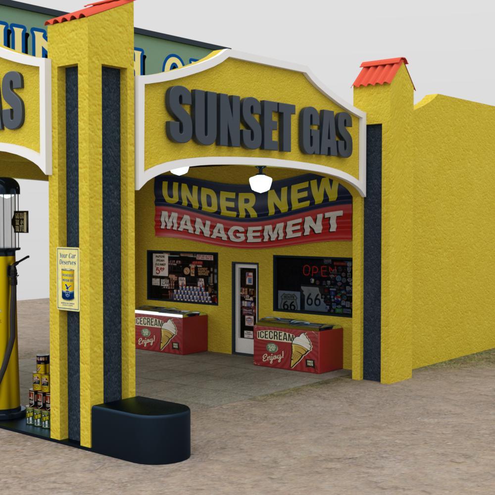 Historic Gas Station for DAZ Studio by N/A