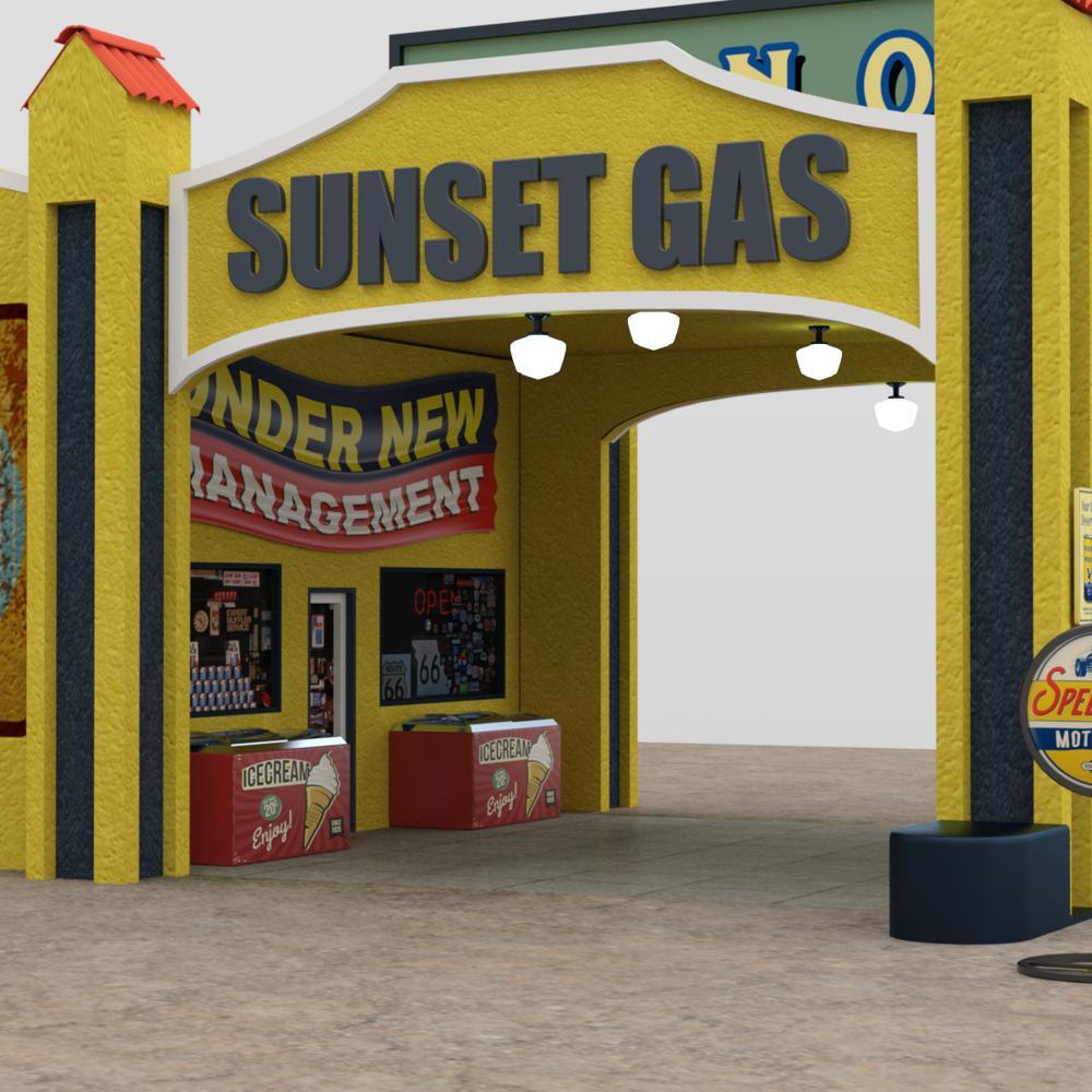 Historic Gas Station for DAZ Studio by N/A