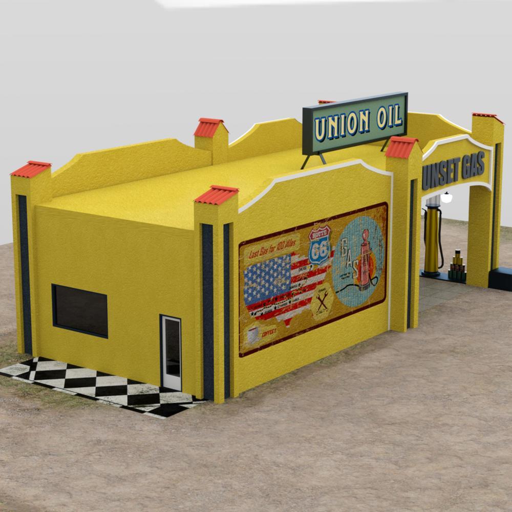 Historic Gas Station for DAZ Studio by N/A