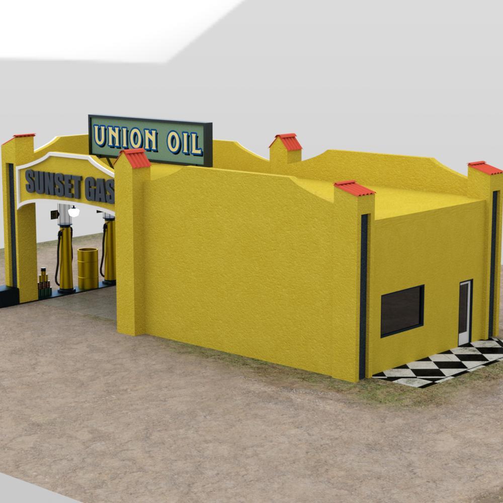 Historic Gas Station for DAZ Studio by N/A