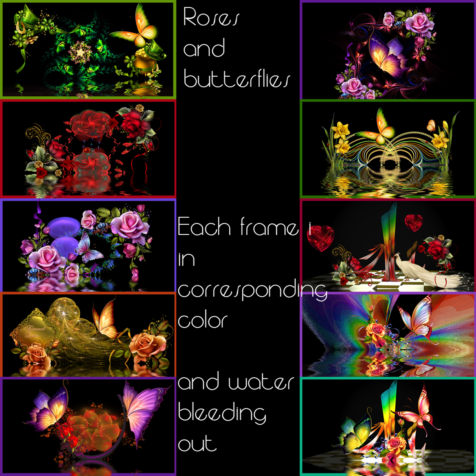 Roses and Butterflies by N/A