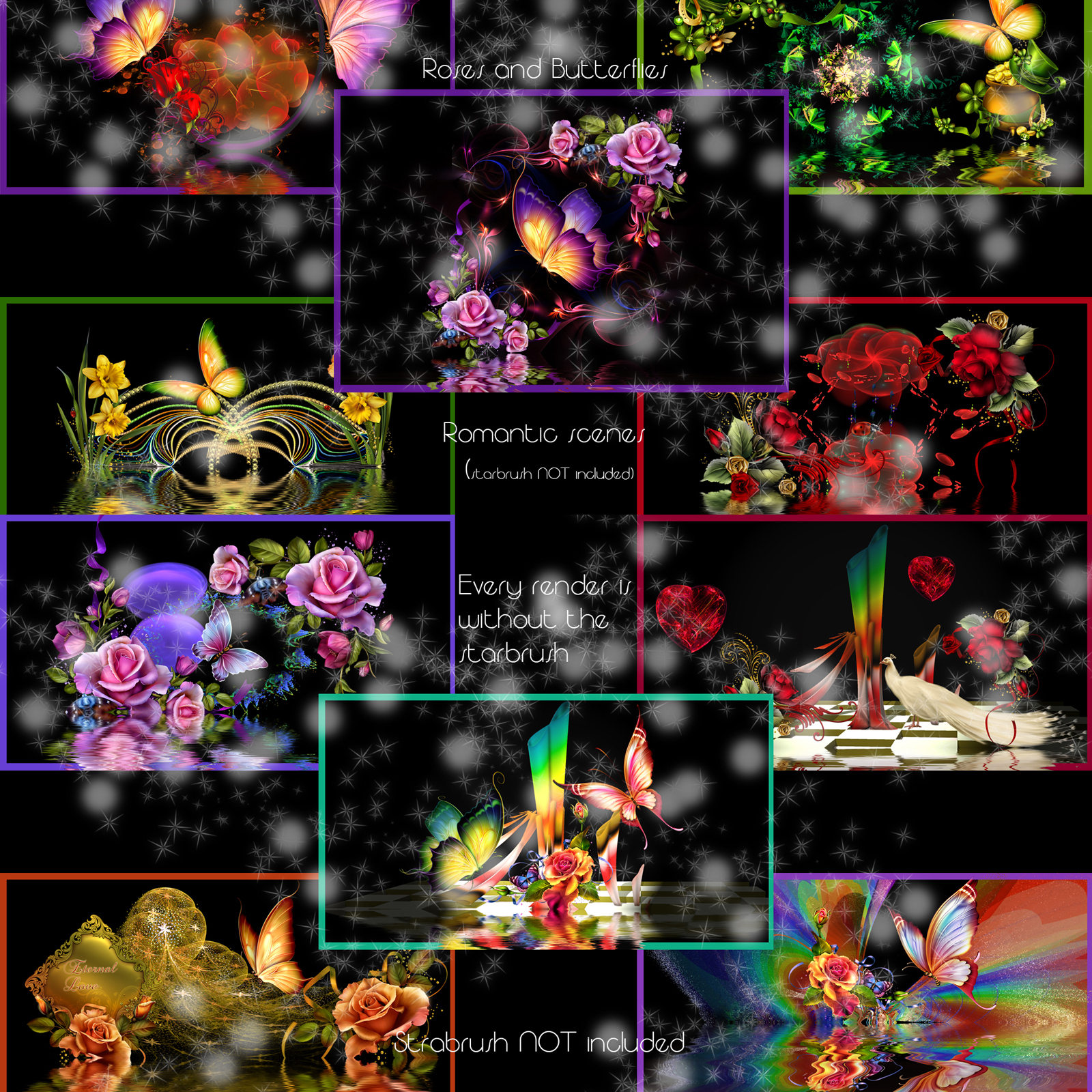 Roses and Butterflies by N/A