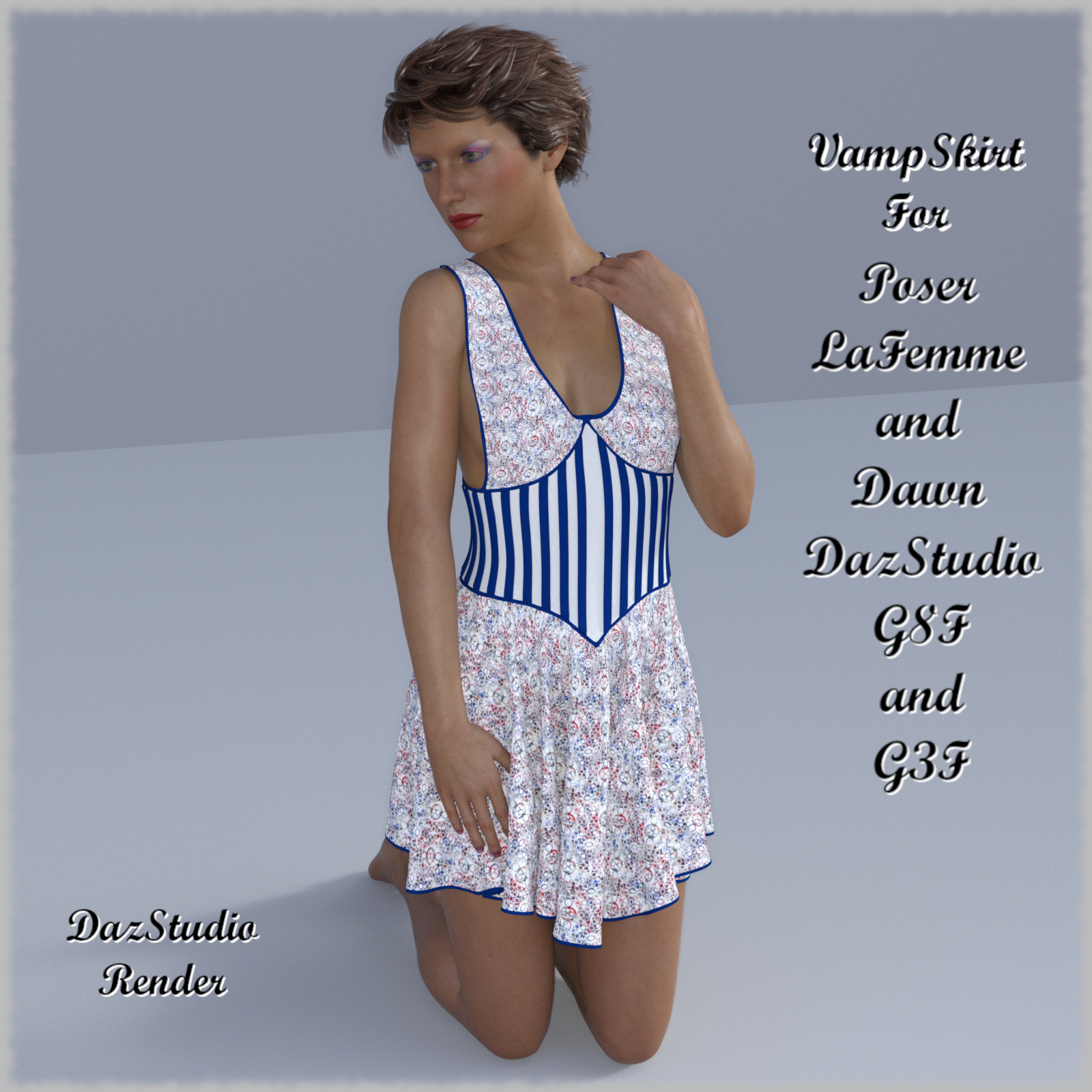 VampSkirt dynamic and d-Force cloth for Poser and DazStudio by N/A