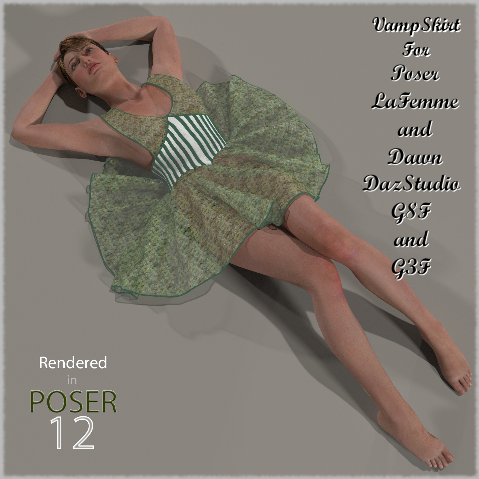 VampSkirt dynamic and d-Force cloth for Poser and DazStudio by N/A