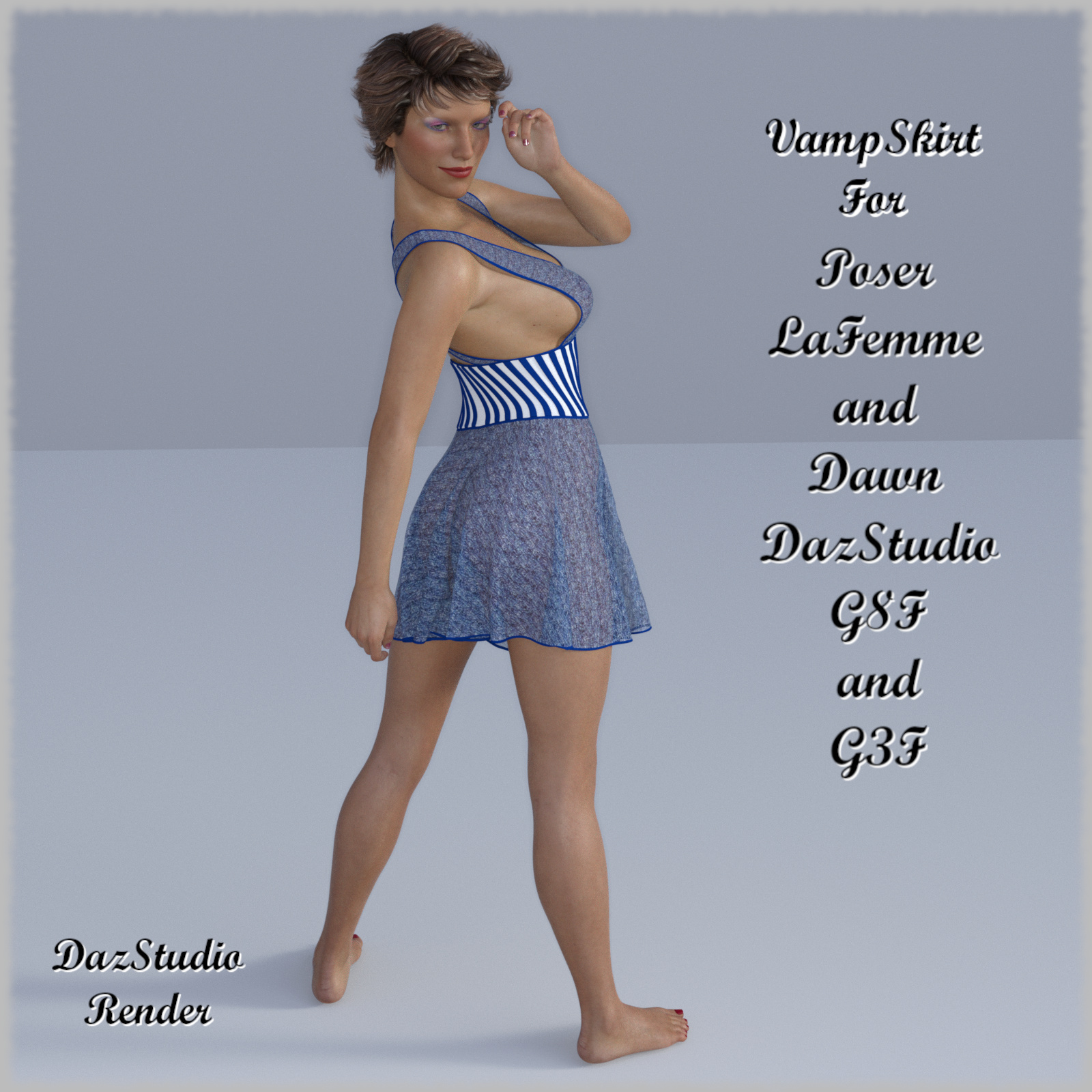 VampSkirt dynamic and d-Force cloth for Poser and DazStudio by N/A