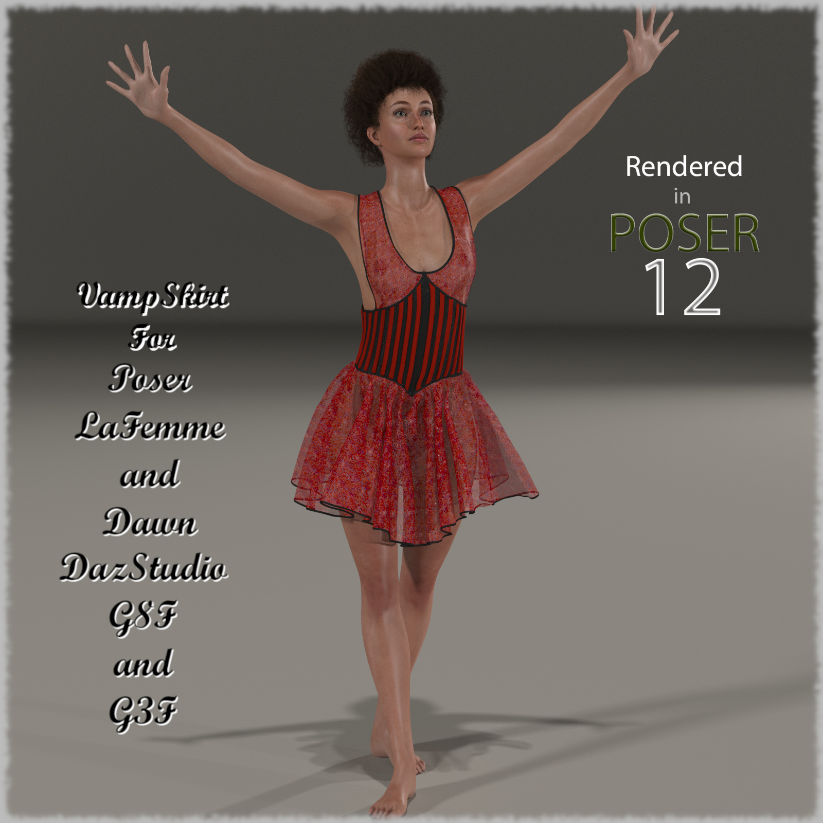 VampSkirt dynamic and d-Force cloth for Poser and DazStudio by N/A