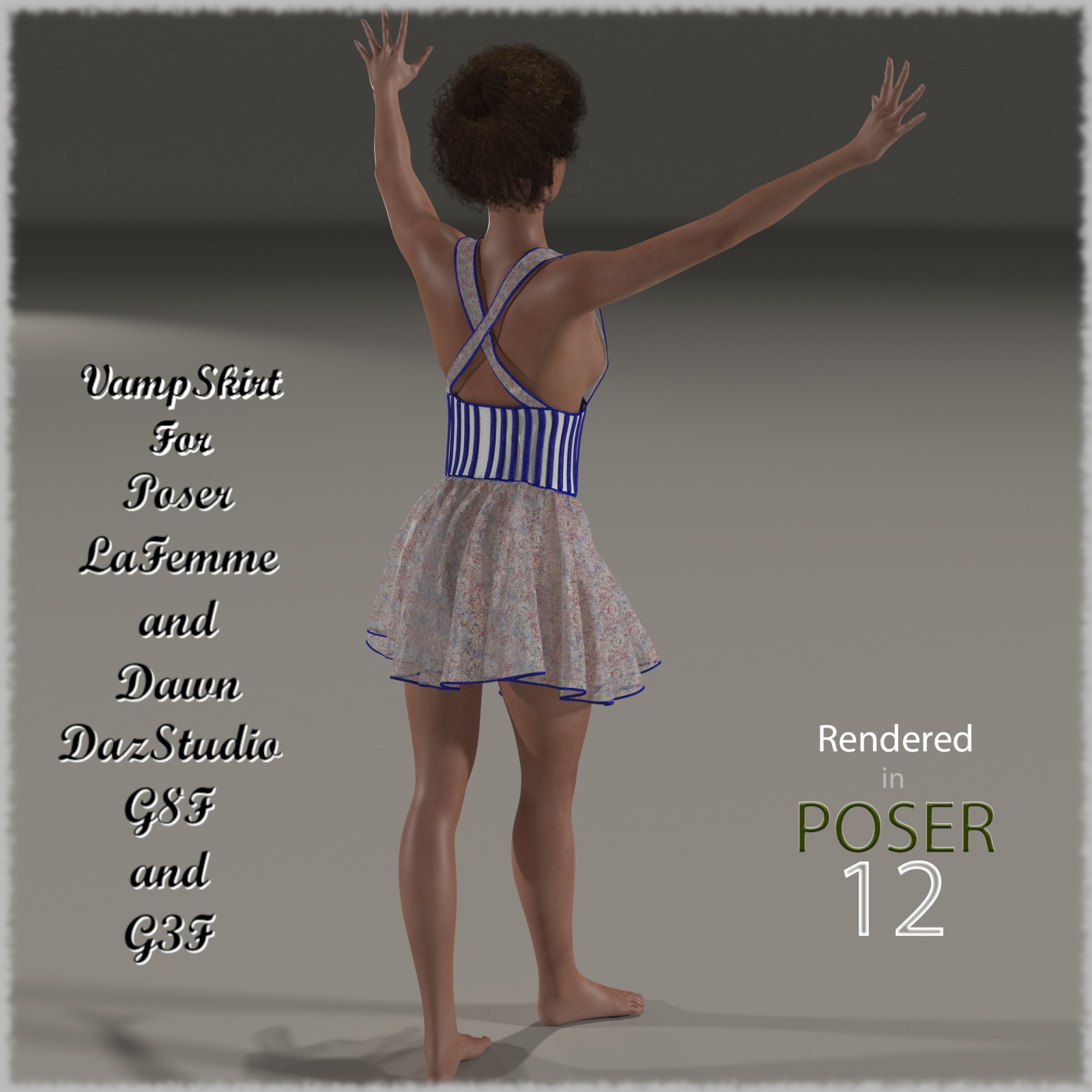 VampSkirt dynamic and d-Force cloth for Poser and DazStudio by N/A
