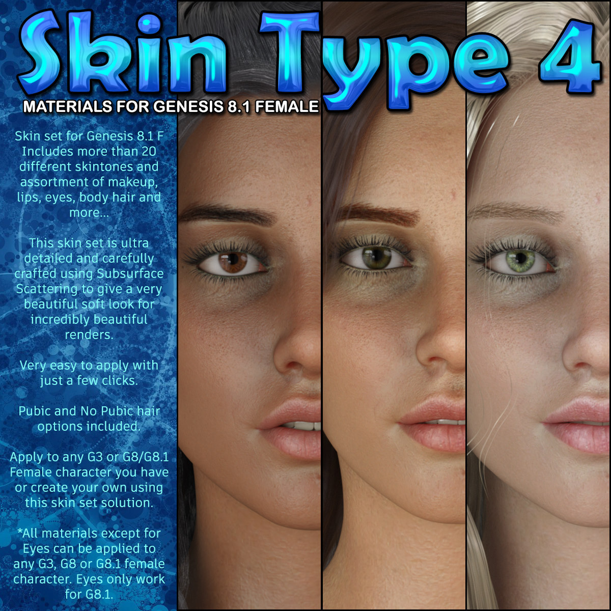 Exnem Skin Type 4 for Genesis 8.1 Female by N/A