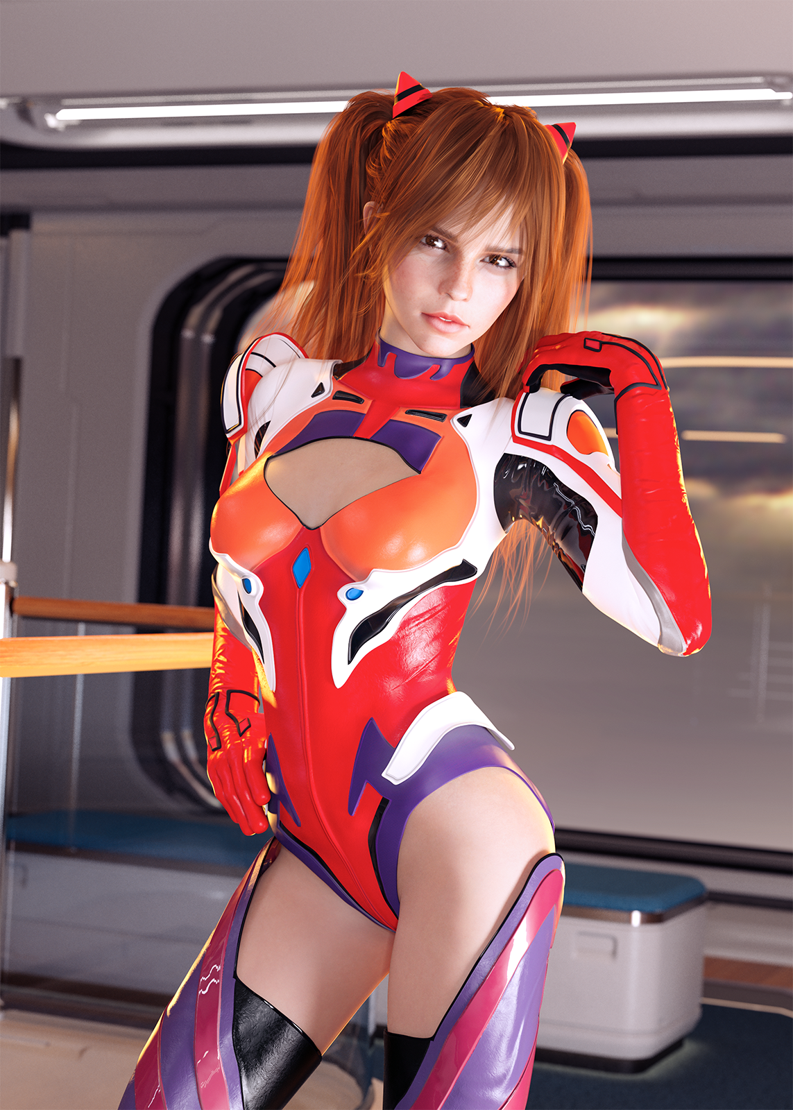 Red Seraphim Suit for Genesis 8 and 8.1 Female by N/A